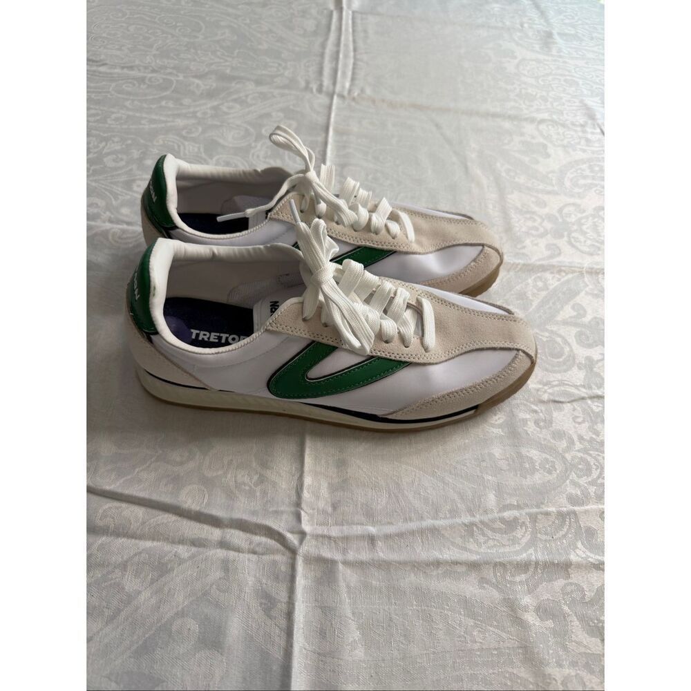 Tretorn Classic Retro Sneakers White Green Size 8.5 8 1/2